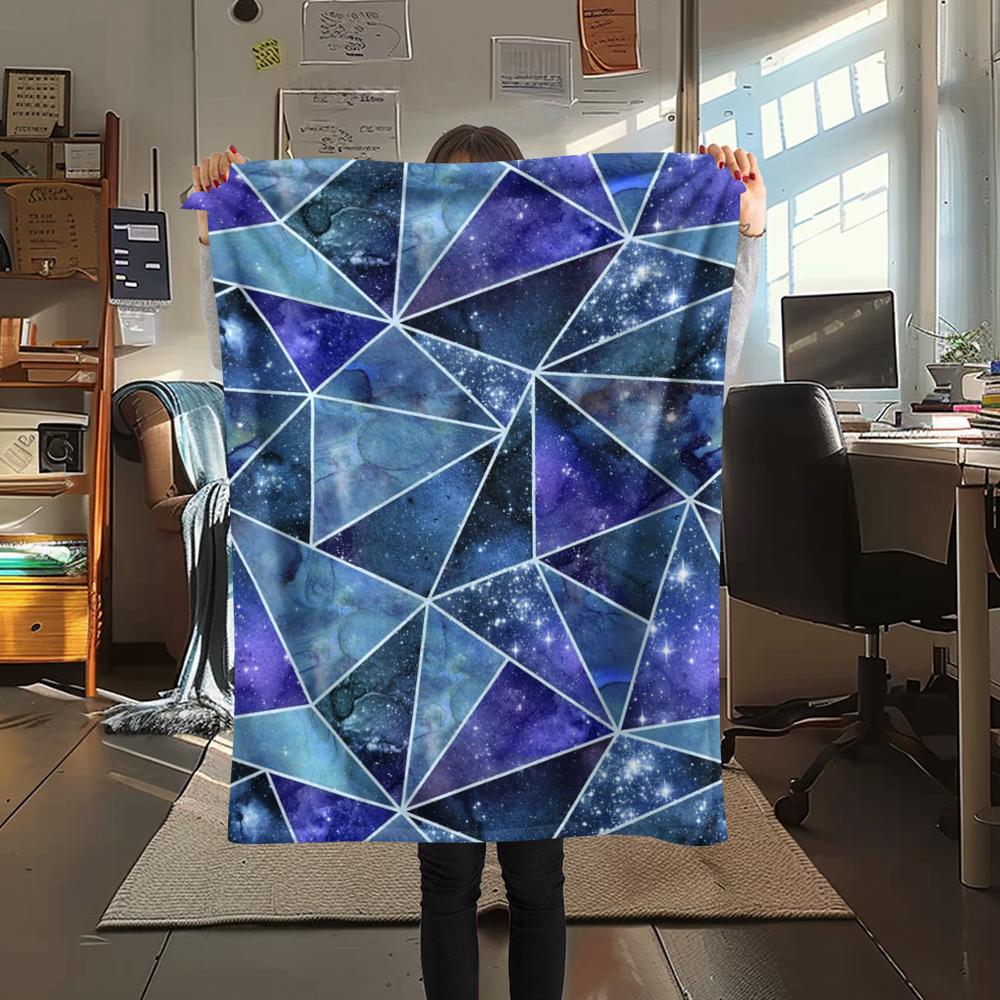 1 Stück Abstrakter Geometrischer Print Flanelldecke, Hohe Qualität, Bequem für Alle Jahreszeiten, Heimdekoration, Wärme und Komfort, Perfekt für Weihnachtsgeschenke