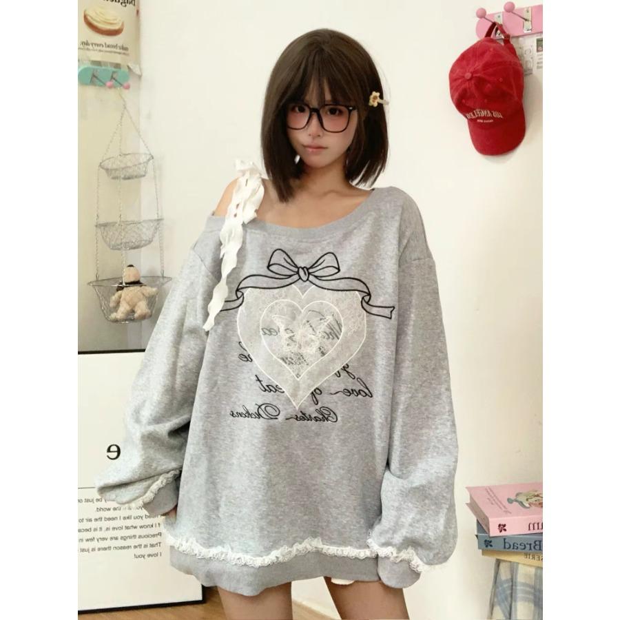 

Стежка со сборками, шнуровка, бант, серые, с открытыми плечами, свободные толстовки, женские толстовки с капюшоном, одежда y2k, осень-зима, harajuku, 2000-е, корейский стиль S серый