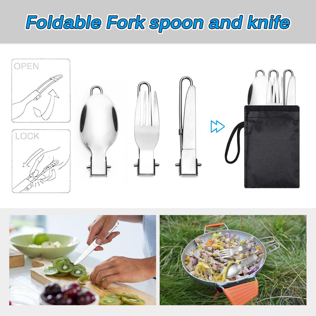 Camping Cookware Camping Cookware Portable Mess Kit Camping Pot and Pans Cooking Set Camping Pot and Pan