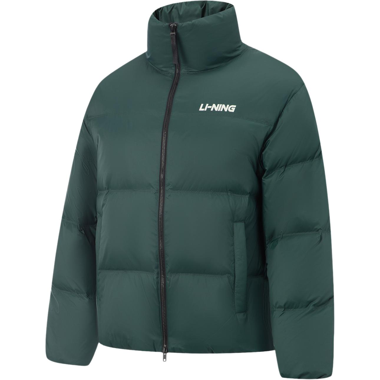 

Li Ning Серия Спортивный Стиль Жизни Американский Повседневный Модный Простой Однотонный Универсальный Удобный Теплый Воротник-стойка Молния Короткий Пуховик AYMV427-7 XXL