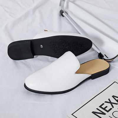 Fashion Italian Luxury Slip-On Loafers Men's White Daily Soft Sole Casual Shoes Outdoor Business Dress Shoes Indoor Mens Leather Sandals