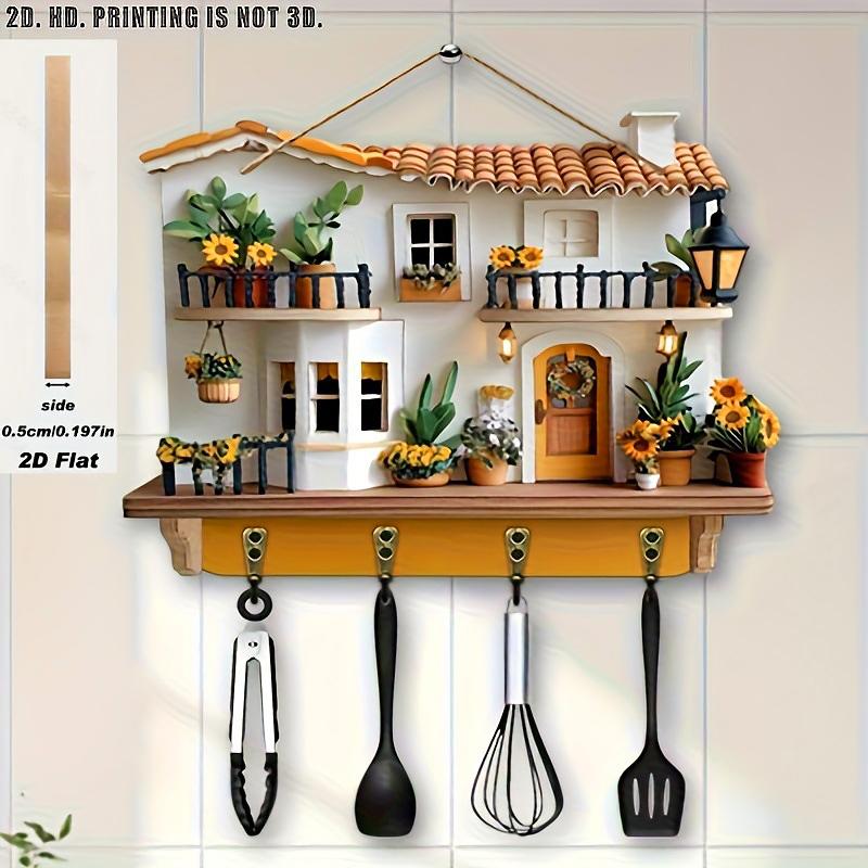 Flat Key Holder Orderliness Wood Space Saving Artistic Cafes Retro Style Home Storage DIY Installation Gift Giving Practicality