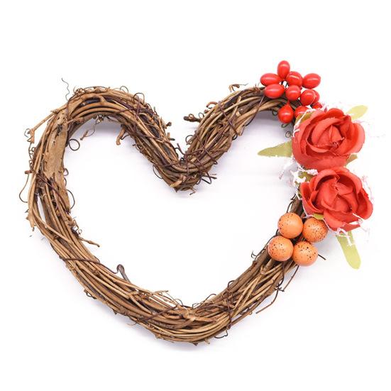 Base de Coroa de Vime Única Forma Redonda/Coração Decoração de Festa de Casamento Peças DIY