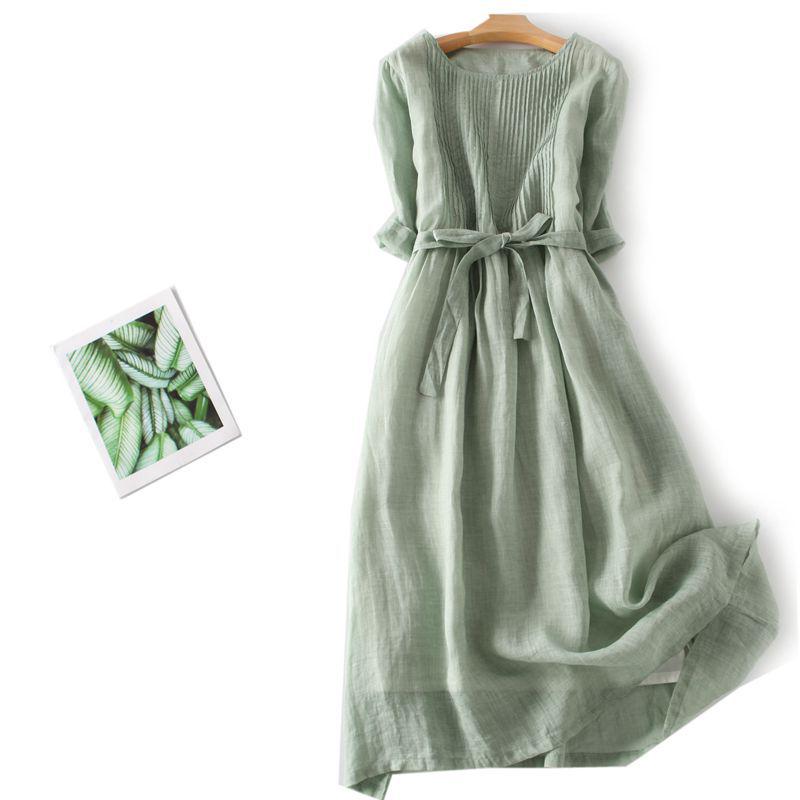 

Летнее 2023 Ретро Кружевное Облегающее Длинное Платье с Рукавами Три Четверти для Женщин L зелёный