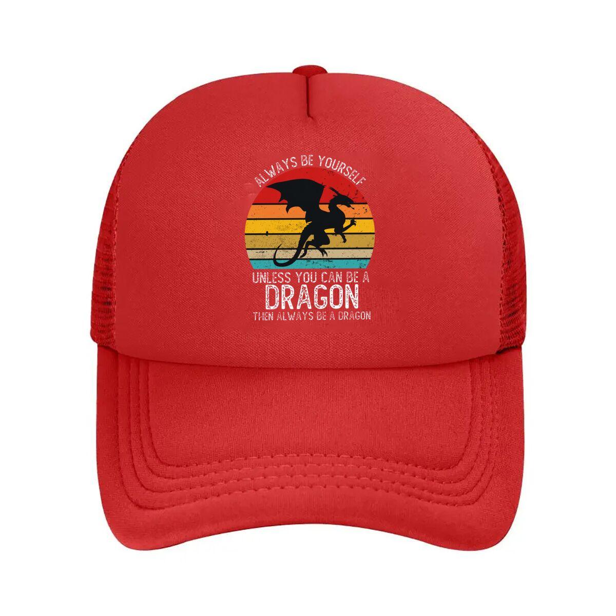 Always Be Dragon Vintage Mesh Baseball Cap Hip Hop Adjustable