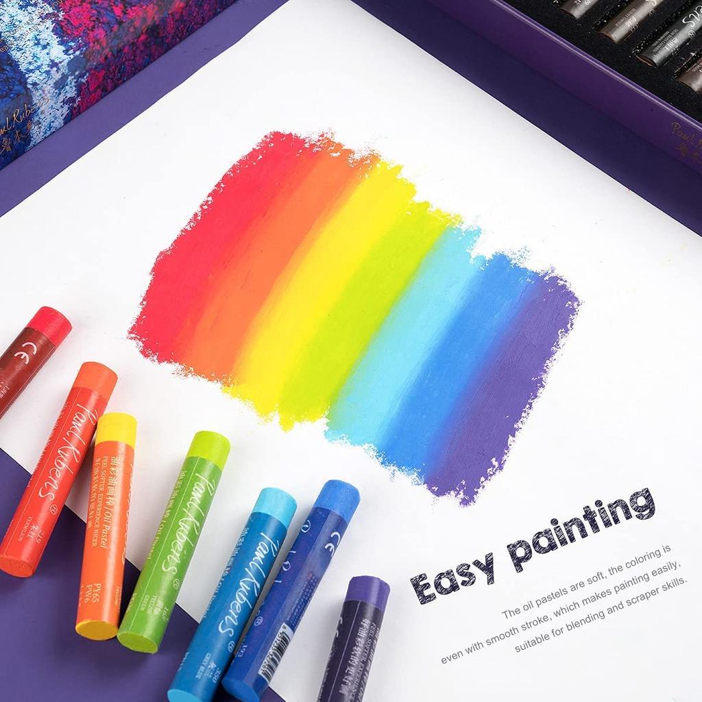 Paul Rubens Oil Pastels, Soft Pastels, Art Supplies, Drawing Set for Sketching, Painting, Oil Painting, and Coloring (50 Colors, 51 Pieces)
