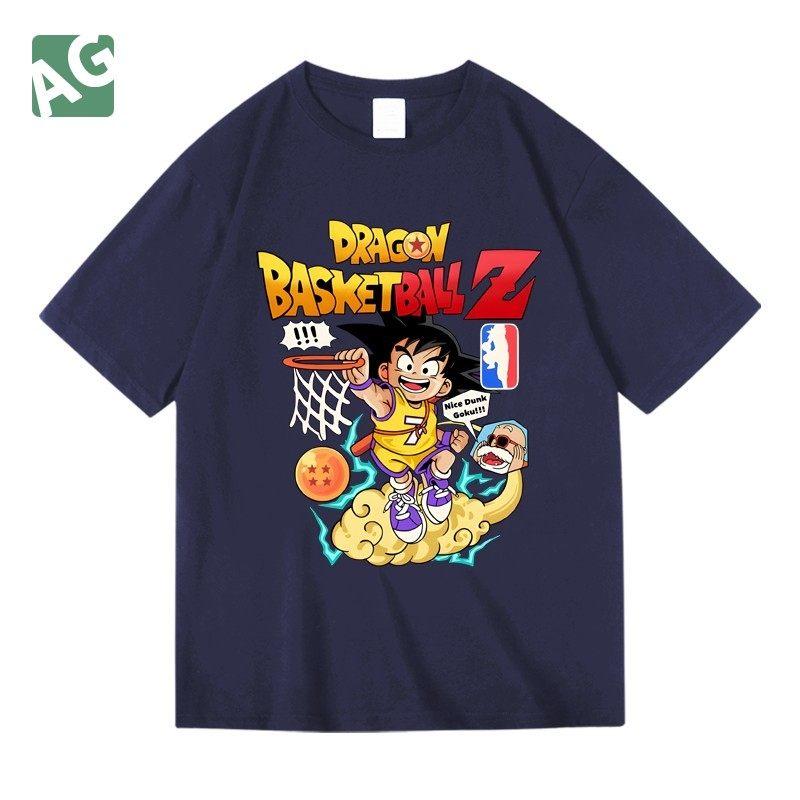 Wukong Dragon Ball Anime Tshirt Pure Cotton Childrens Parentchild Outfit Mens and Womens Round Neck Short Sleeved Shirt