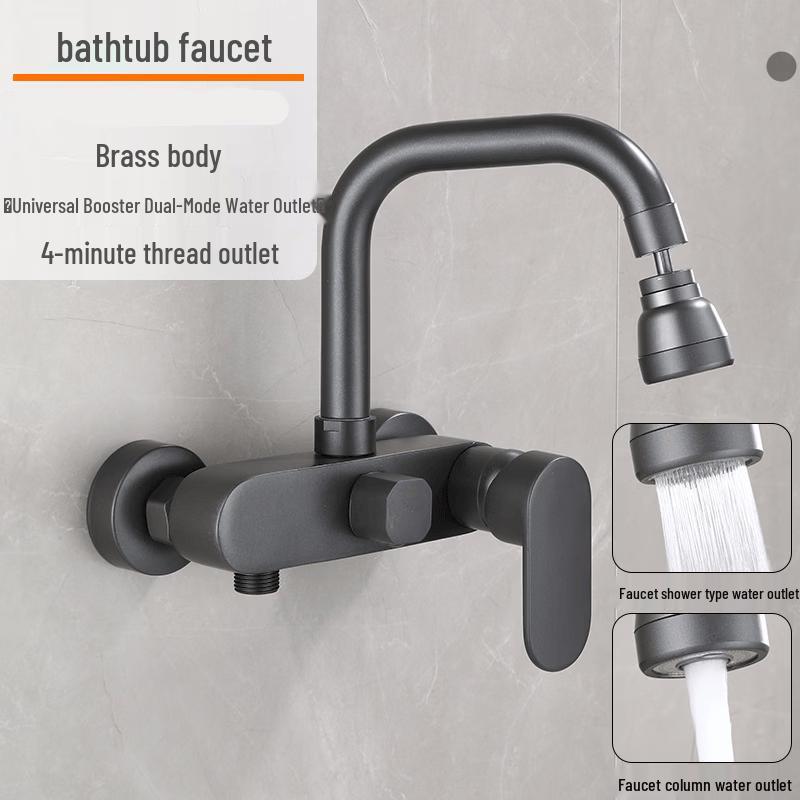 TLXT Gunmetal Grey Rotating Bathtub Faucet