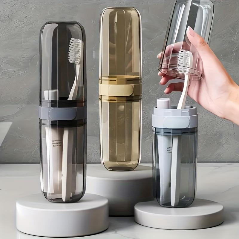 Portable Toothbrush Travel Kit with Mouthwash Cup & Clear Storage Case - Essential for On-the-Go Oral Care, Travel Essentials