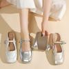 French bag head half slippers women's summer wear 2025 new one-pedal lazy single shoes flat Mary Jane cool slippers