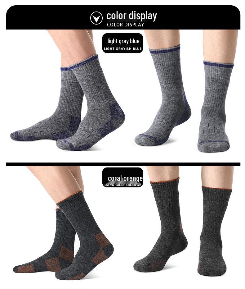 Mid-Calf Snow Mountain Thick Merino Wool Ski Socks - 90% Wool for Outdoor Sports