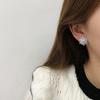 1 Pair Stud Earrings, Cubic Zircon Inlay Women Earrings, Alloy Polished Surface Ear Studs, Versatile Style Jewelry Accessories