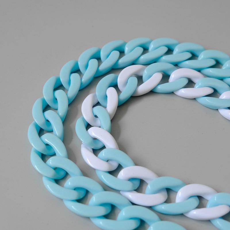 Nová módní žena Kabelka Příslušenství Řetízek Odnímatelný Náhradní Bílá Modrá Kabelka Popruh Ženy Pryskyřice na rameno Roztomilý řetízek na telefon