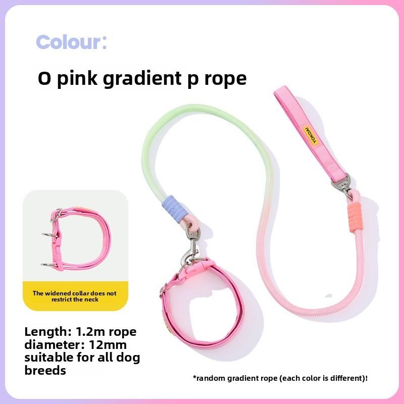 Dog Traction Rope Collar 2 In 1 Design With Nonrestrictive Wide Nylon And Silicone For Daily Use