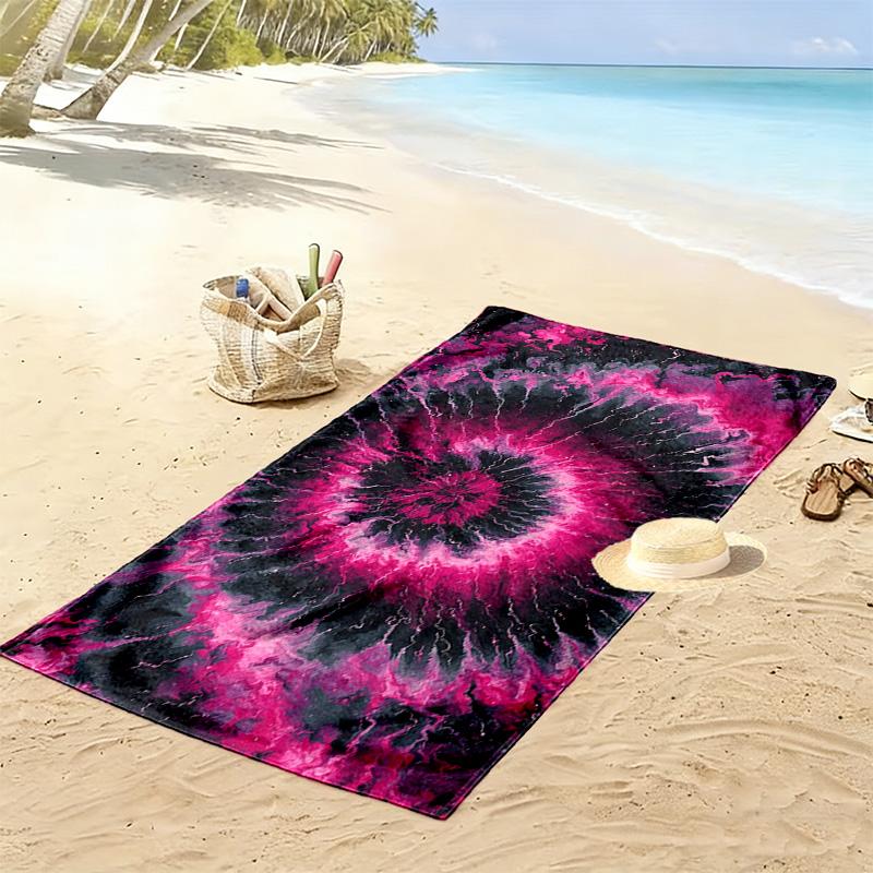 Tie-Dye Print Beach Towel, Large Soft Quick Dry Towel for Beach Camping Swimming