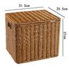 Nordic Style Rattan-Look Woven Storage Box with Lid for Bedroom and Household Organization.