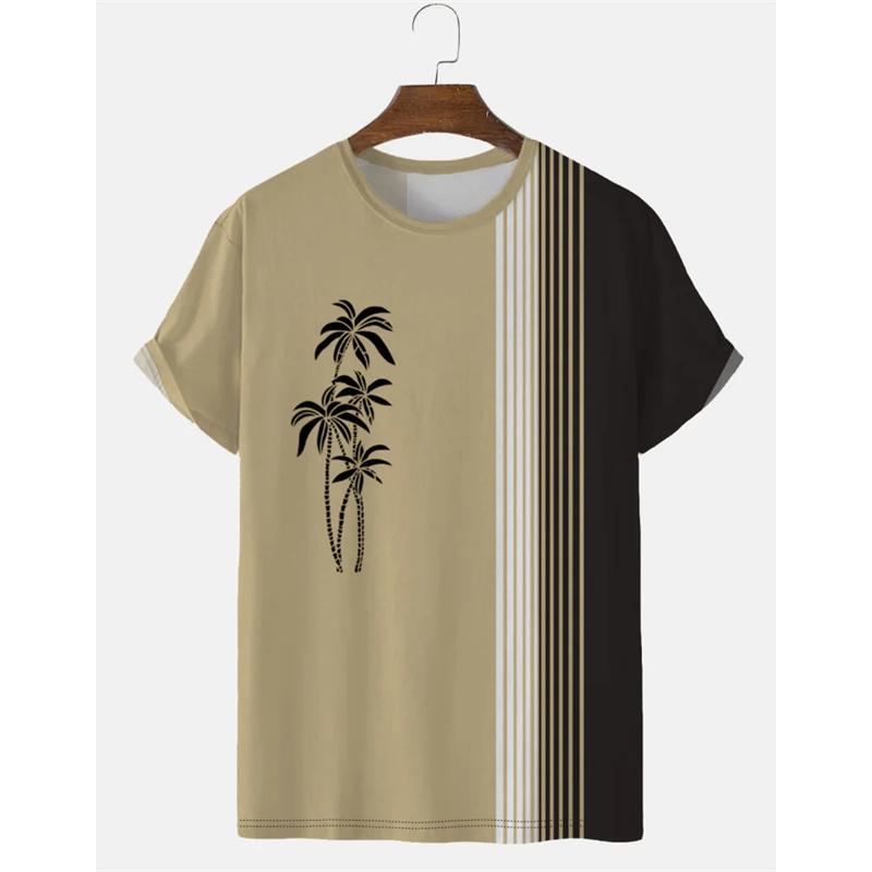 Coconut Tree Pattern 3D Printed Tees Summer Casual Harajuku O-Neck Short Sleeves Tops Hawaiian Men's T-shirts