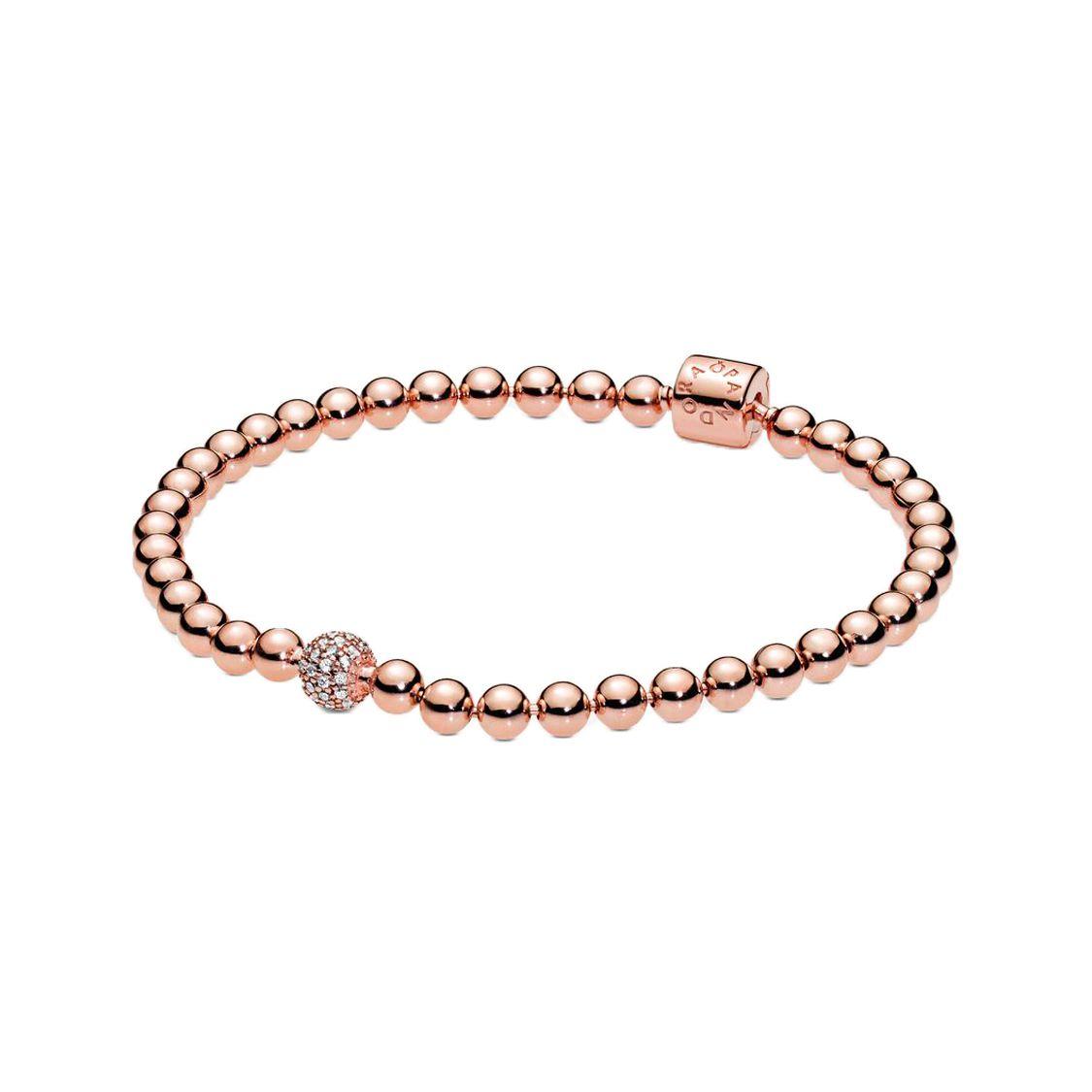 

Pandora Beaded Bracelet With 14K Rose Gold Women bracelets 588342CZ Box+Shopping Bag,17CM