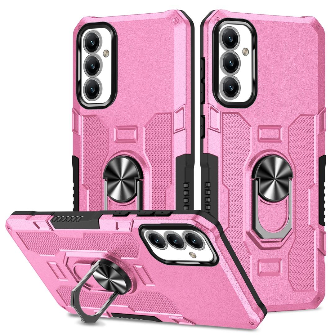 

For Samsung Galaxy A36 5G Phone Case Ring Kickstand PC+TPU Shockproof Cover Pink