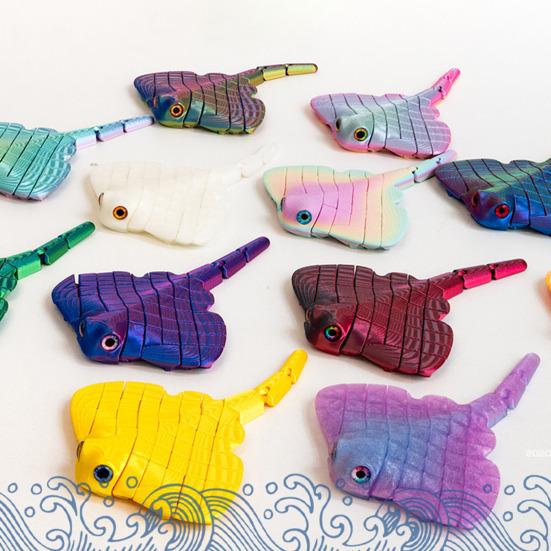 Figurinha de Peixe-Morcego Impressa em 3D Modelo de Animal Marinho Colecionável para Crianças Adultos Decoração de Mesa Executiva para Casa/Escritório