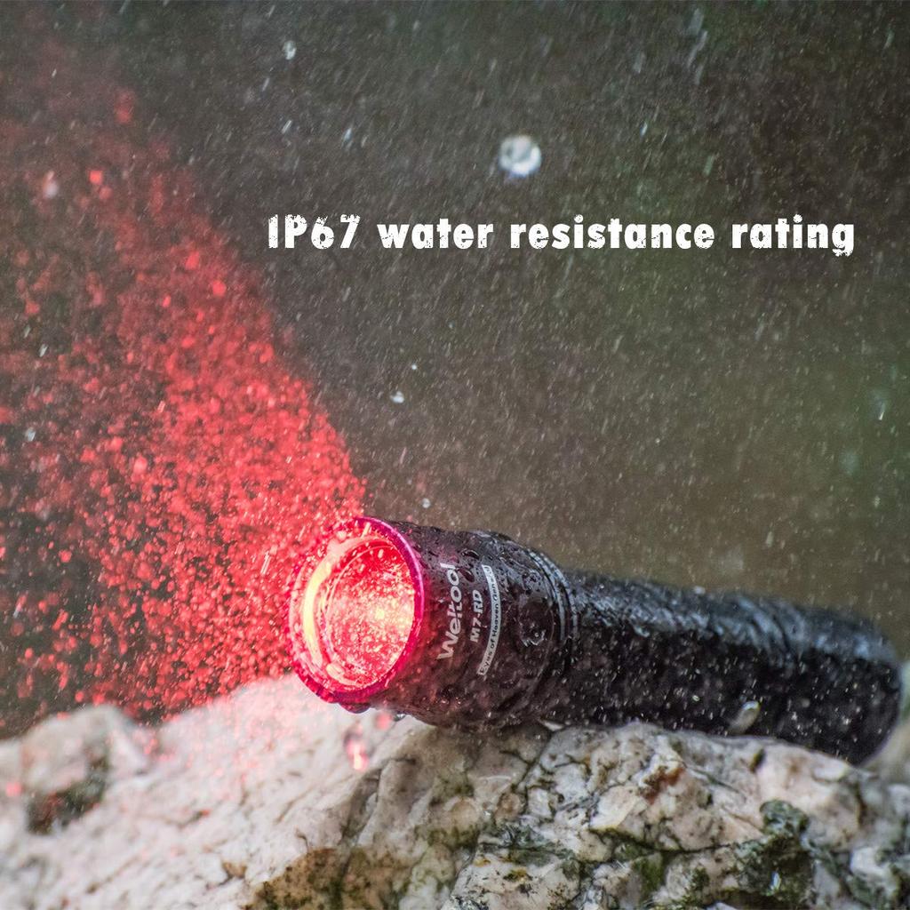 Weltool Red LED Flashlight with Uniform Beam and Dark Maintains Night Ideal for Viewing Maps and Stargazing in the Cockpit of a or Car M7-RD