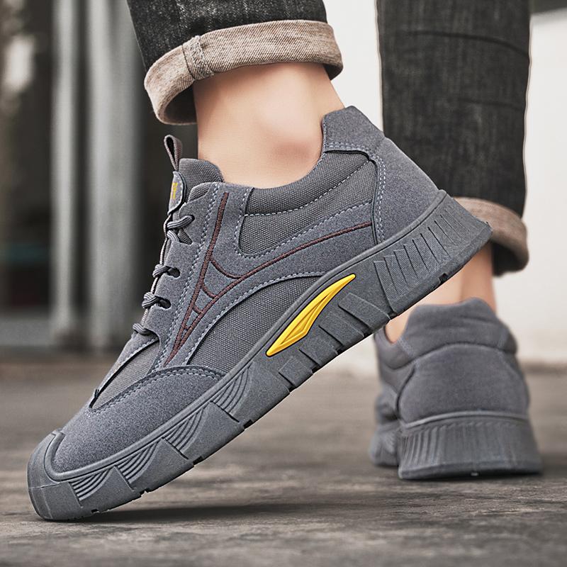 Men's Shoes Anti Slip Autumn Platform Outdoor Comfortable Wear-resistant Work Shoes Lace Up Fashion Low Cut Casual Shoes 2025