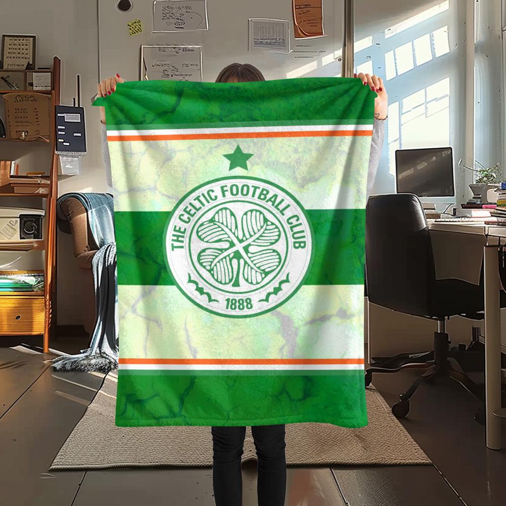 1Pc Celtic FC Print Flannel Blanket High Quality Warm Comfortable Cover for All Seasons Perfect for Gifts Home Decor