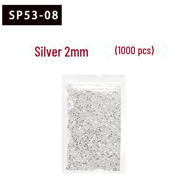1000-Pack Gold & Silver Flat-Bottomed Steel Beads: Japanese Mini DIY Nail Art Rivets