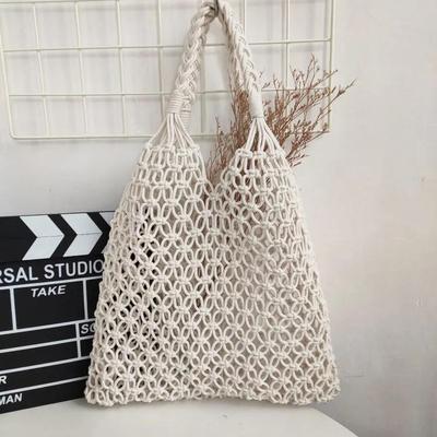 Sommer Handgemachte Stroh Tasche Weibliche Große Kapazität Griff Tasche Casual aushöhlen Schulter Tasche Mode Weben Strand Totes Tasche