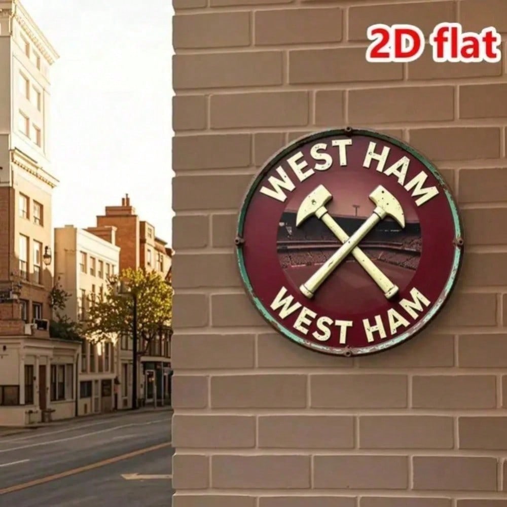 

2D Retro Football Club Logo Axe Metal Iron Wall Art Home Decor Gift 20x20 різнокольоровий