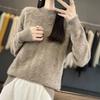 YYFS Women's Fashion Casual Fall Winter Solid Color Print Long Sleeve O-Neck Sweaters