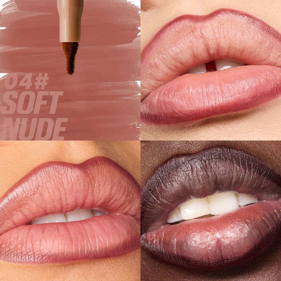 Velvet Colored Wooden Lip Penwaterproof Ladies' Charm Lip Pen Ladies' Long-lasting Makeup Toolsoft Pencil