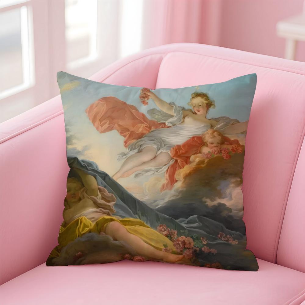 Rococo JJean Honore Fragonard Kissenbezug Kissenhülle Weicher Hautfreundlicher Stoff Komfort Verdeckter Reißverschluss