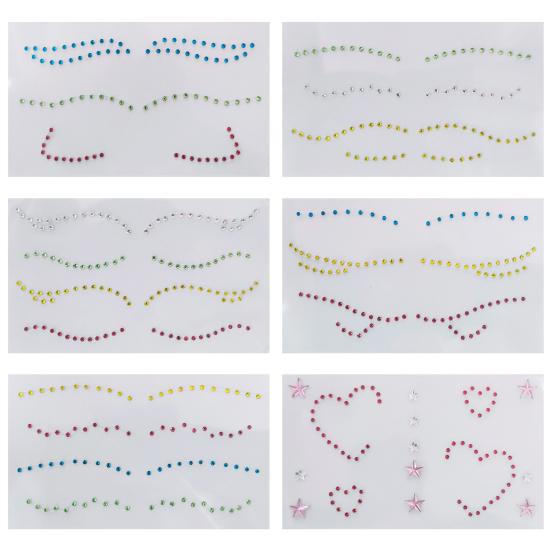 Tattoo Rhinestones Attractive Easy To Apply Plastic Convenient Gem Faux Crystal Stickers for Unisex