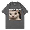 Wait Im Goated Funny Cat Meme Graphic T Shirts High Quality Fashion Oversized Tshirts Unisex Unisex Casual Cotton Summer Tshirt