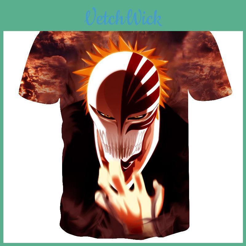Stylish Womens Mens Anime Bleach 3d Print Casual T-shirt Short Sleeve Tees Tops