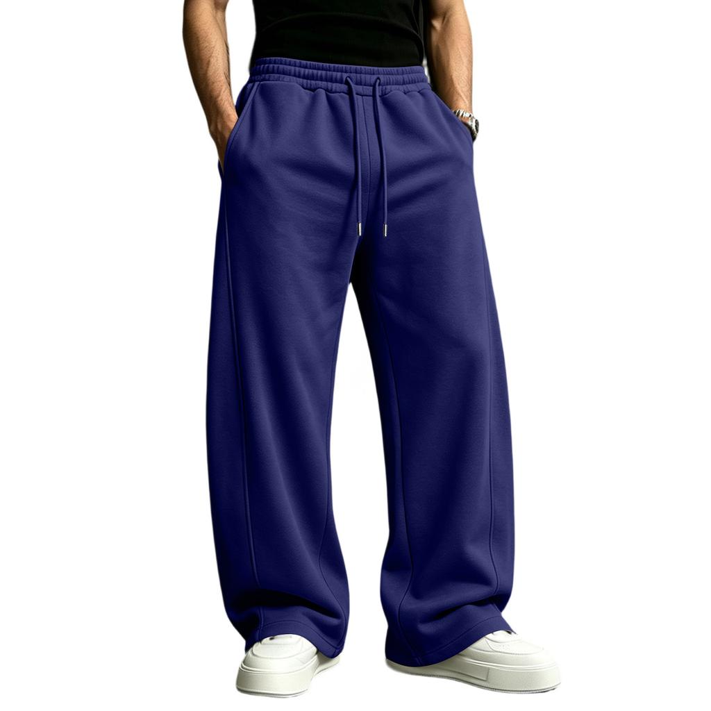 Men's Casual Sweatpants with Elastic Drawstring Waist Loose Fit Straight Leg for and Sports