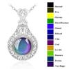 Color-Changing Luxury Floral Pendant Necklace - Versatile European & American Fashion for Women