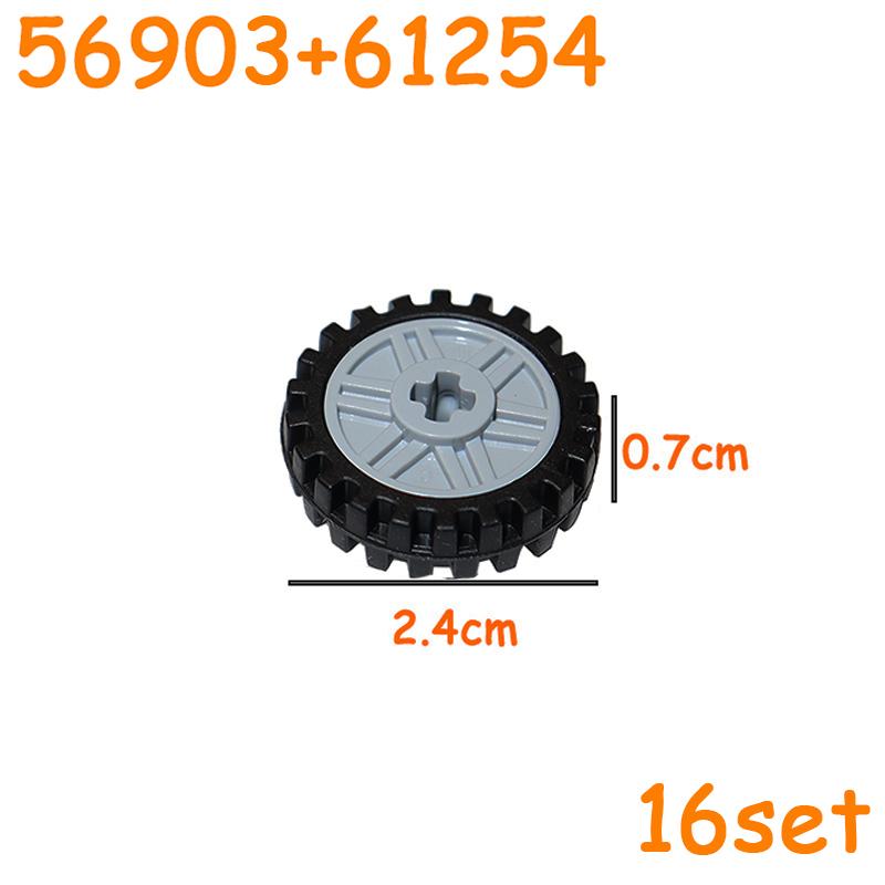 Technical Tire Wheel Car Truck Wheels Hub Block Bricks MOC Motorcycle Tyre Rim Brick Playset 56145 44309 86652 32019 15038 23798