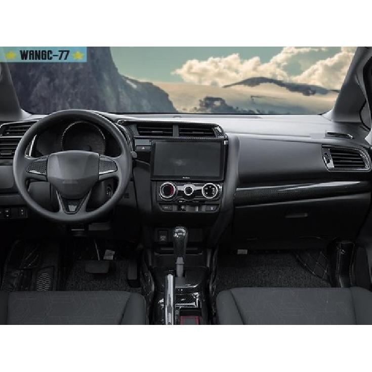 For Honda Fit Jazz 2014- Carbon Fiber Center Console Dashboard Strip Trim