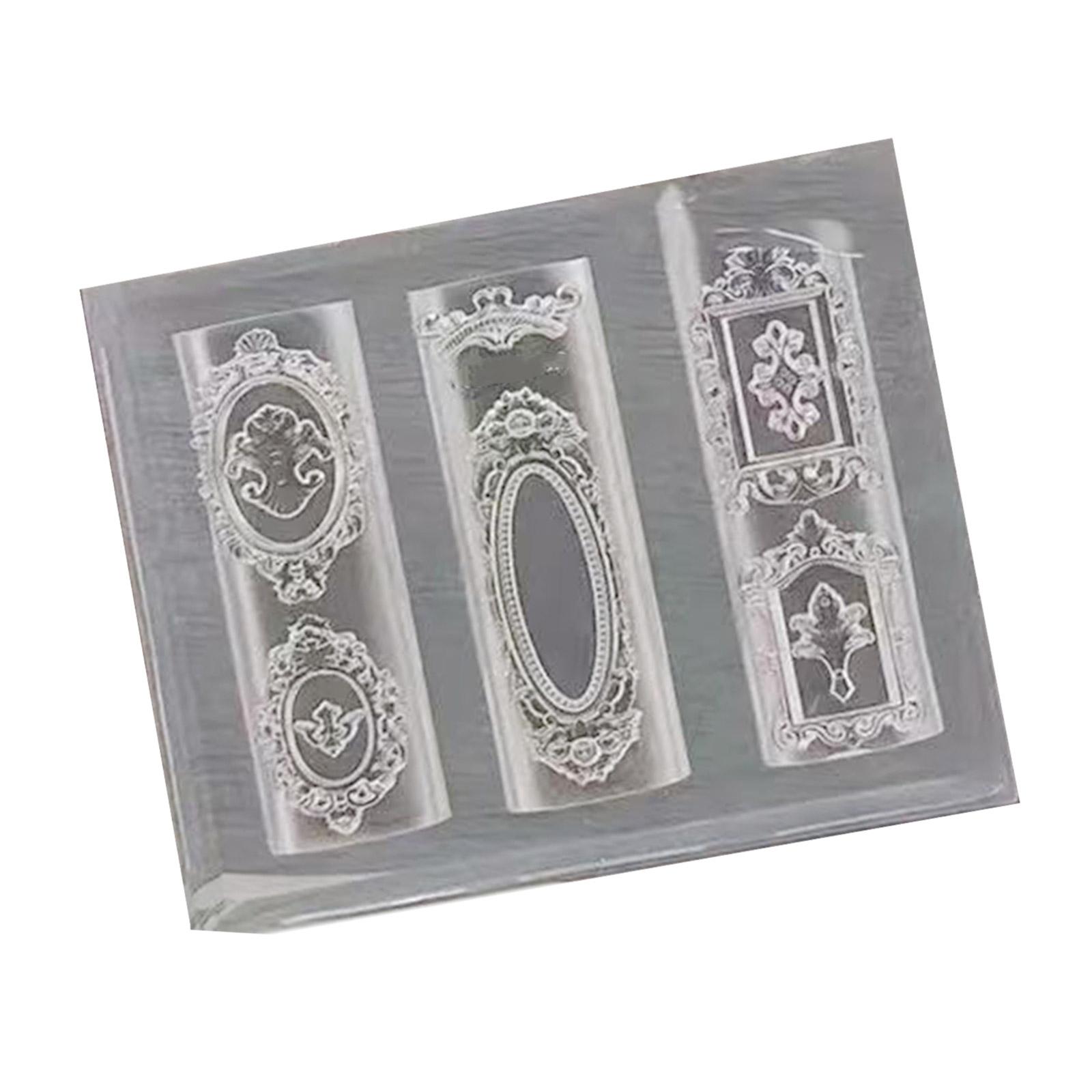 

Easy Release Silicone Nail Stamp Mold Rose Window Shaped Manicure Patterns Mould Stylish Embossed Nail Accessories Mold