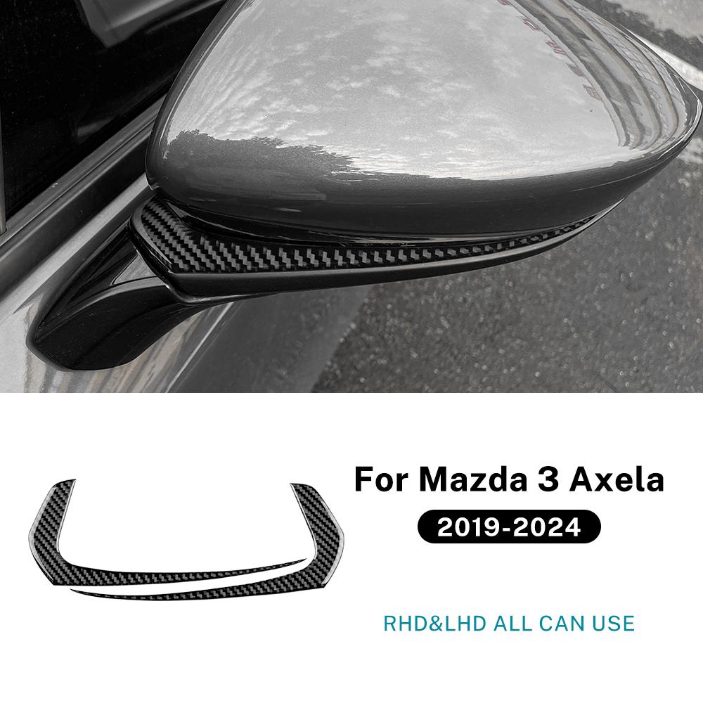 Echter Weicher Kohlefaseraufkleber Für Mazda 3 Axela 2019 2020 2025 2025 2025 2025 2025 LHD RHD Auto Rückspiegelstreifen Dekor Zierleiste