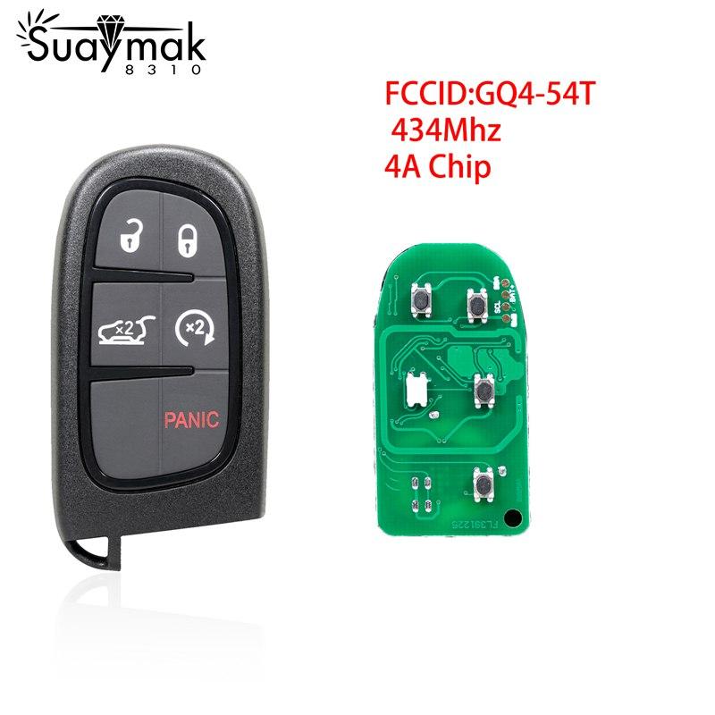 

[SUAYMAK] Автомобільний дистанційний ключ для Chrysler Jeep Cherokee Dodge / FCCID GQ4-54T /434Mhz / 4A/ Auto Smart Card For Cherokee чорний