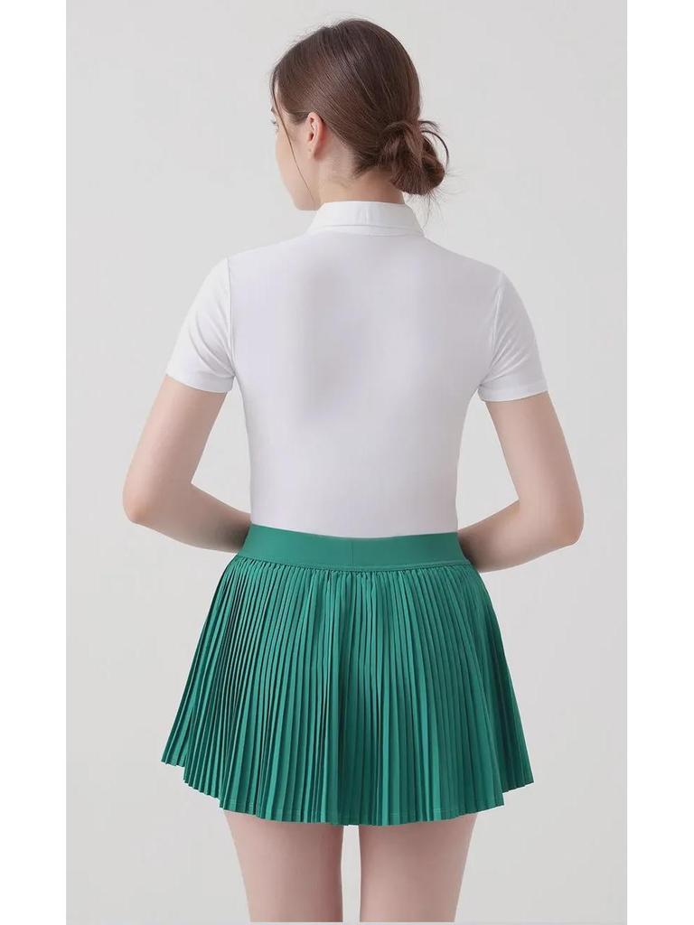 Women's Short Sleeve Yoga & Sports Polo Shirt - Breathable Fitness & Outdoor Running Apparel for Tennis, Badminton, and Golf.