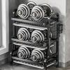 1 Set Premium Carbon Steel 3-Tier Dish Rack with Drainboard - Large Capacity Kitchen Organizer for Dishes, Utensils, Cutlery & Chopping Board Storage
