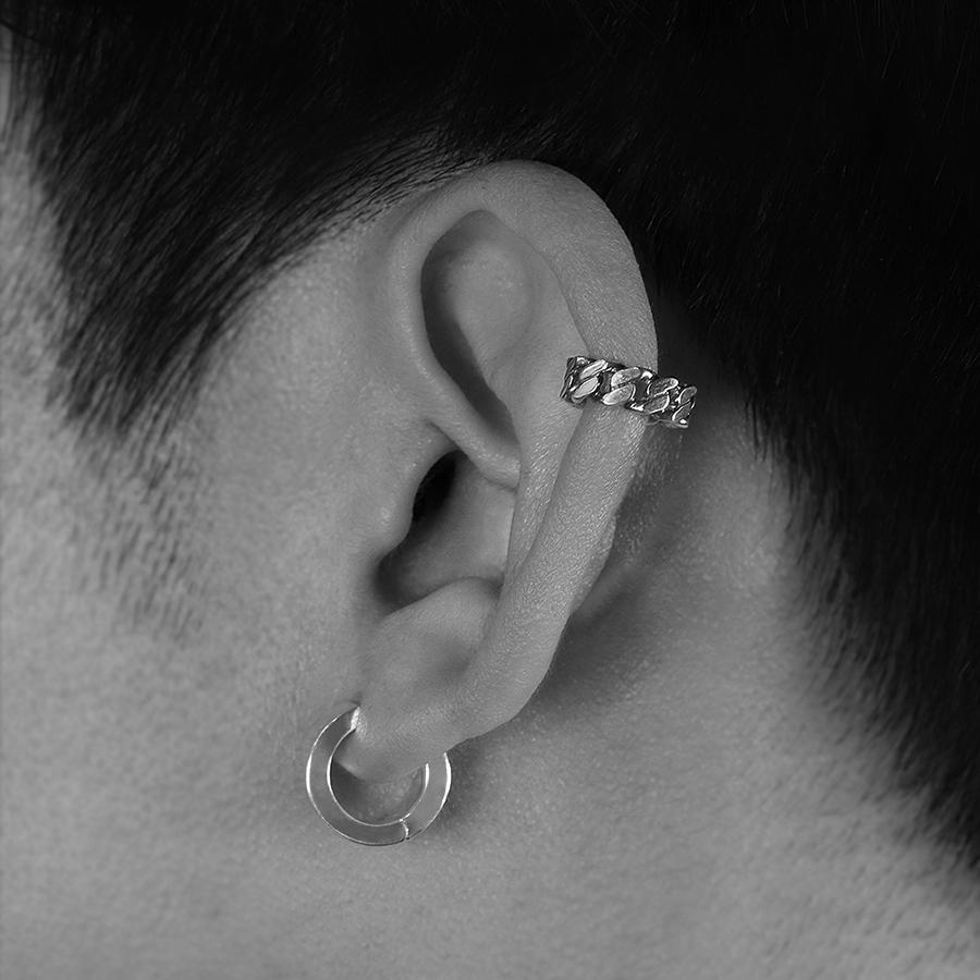 Blendoff Minimal Bold Snap Earrings [Silver 925]