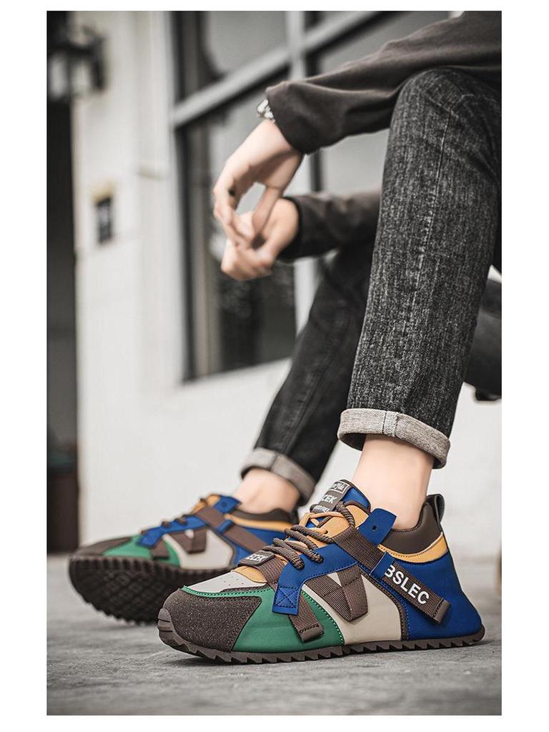 Men's Plus Size Lightweight Casual Dad Running Shoes - Trendy, Comfortable, and Sporty Leather Design