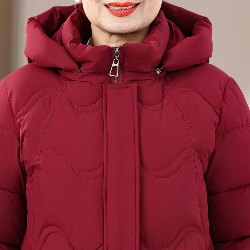 Marime Plus 2XL-7XL Mantouri de iarnă pentru femei de vârstă mijlocie, cu glugă, haine groase, calde, elegante, parkas, jachete pentru femei