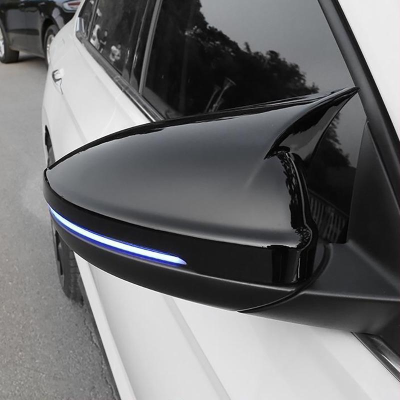 

2026 Hot For Volkswagen VW Car Rearview Side Mirror Cover Horn Wing Cap Exterior Door Rear View Case Trim Sticker For VW GOLF 7