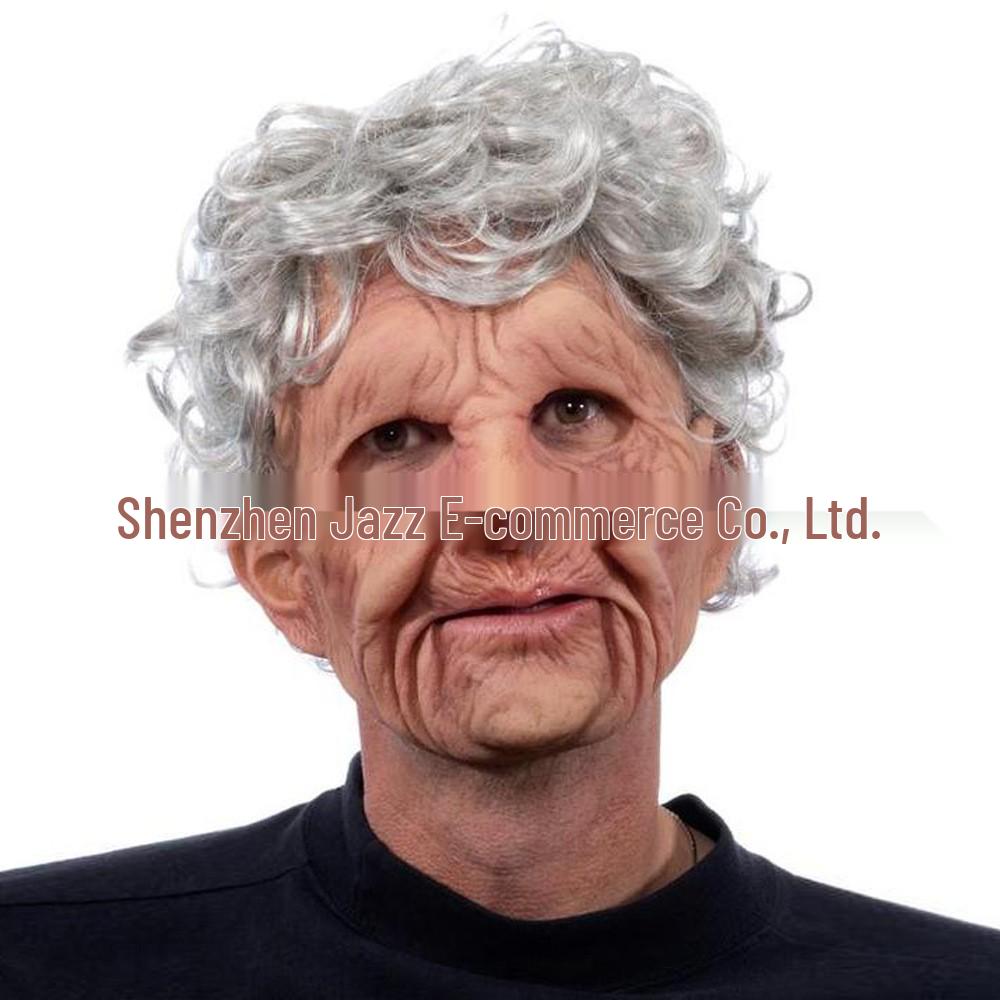 Realistic Latex Halloween Mask: Young Man with Wig